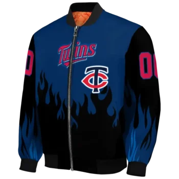 personalized minnesota twins flame border navy black bomber jacket best selling