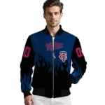 personalized minnesota twins flame border navy black bomber jacket best selling