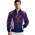 personalized minnesota twins hexagon grid navy bomber jacket best selling