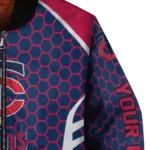 personalized minnesota twins hexagon grid navy bomber jacket best selling