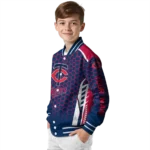 personalized minnesota twins hexagon grid navy varsity jacket best selling