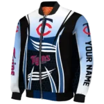 personalized minnesota twins mesh effect navy black bomber jacket best selling