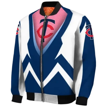 personalized minnesota twins v stripes navy white bomber jacket best selling