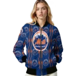 personalized new york mets bolt stripe blue bomber jacket best selling