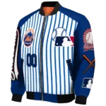 personalized new york mets eagle baseball blue white bomber jacket best selling