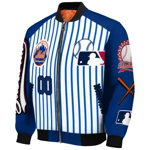 personalized new york mets eagle baseball blue white bomber jacket best selling