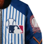 personalized new york mets eagle baseball blue white bomber jacket best selling