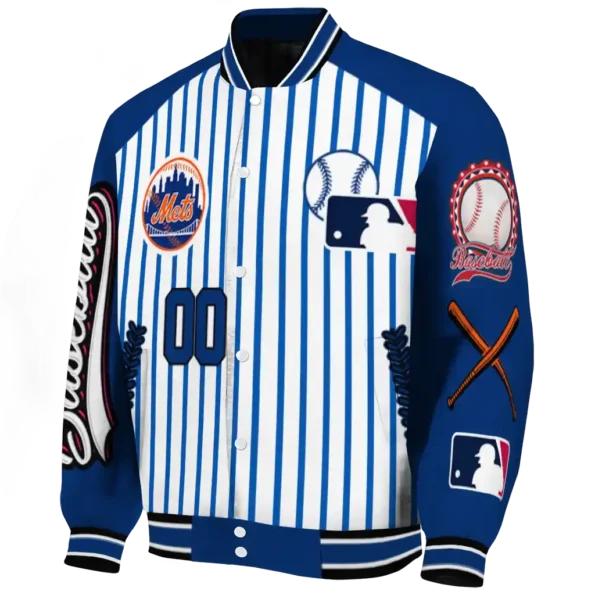personalized new york mets eagle baseball blue white varsity jacket best selling