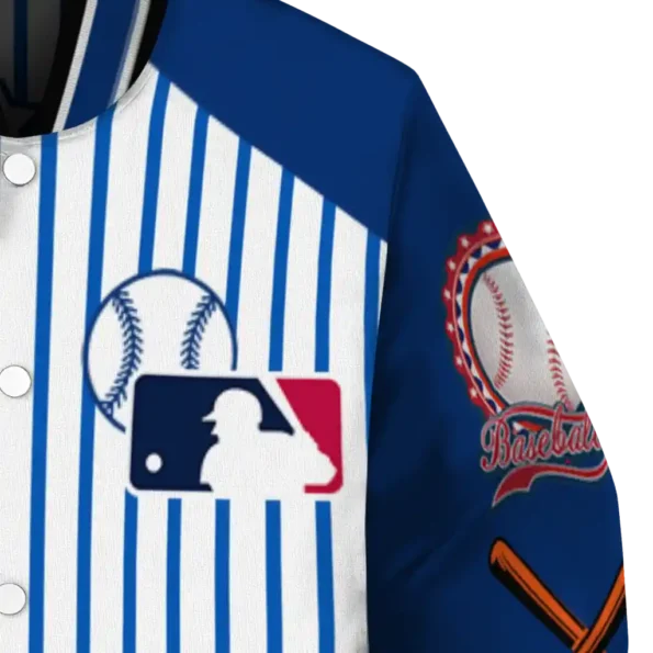 personalized new york mets eagle baseball blue white varsity jacket premium grade