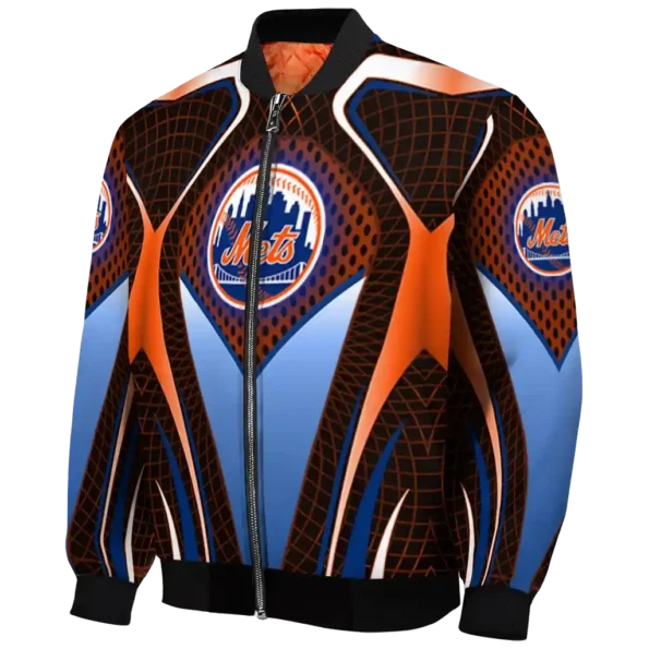 personalized new york mets mesh chest black bomber jacket best selling