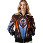 personalized new york mets mesh chest black bomber jacket best selling