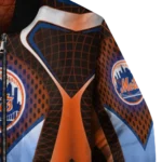 personalized new york mets mesh chest black bomber jacket best selling