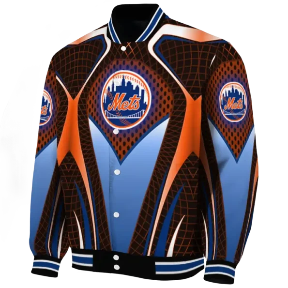 personalized new york mets mesh chest black varsity jacket best selling