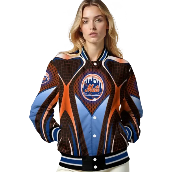 personalized new york mets mesh chest black varsity jacket latest model