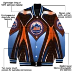 personalized new york mets mesh chest black varsity jacket best selling
