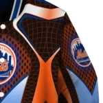 personalized new york mets mesh chest black varsity jacket best selling