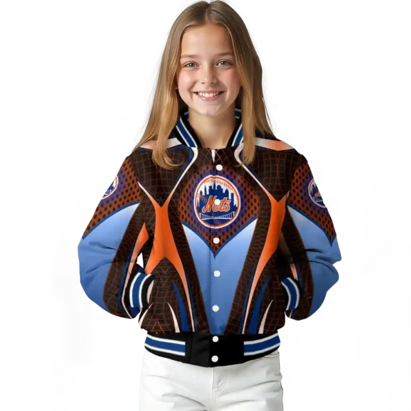 personalized new york mets mesh chest black varsity jacket top rated