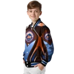 personalized new york mets mesh chest black varsity jacket best selling