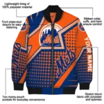 personalized new york mets star burst blue bomber jacket best selling