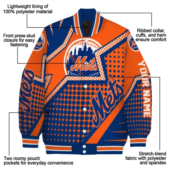 personalized new york mets star burst blue varsity jacket new arrival