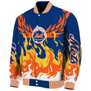 personalized new york mets winged blaze blue white varsity jacket best selling