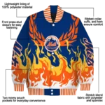 personalized new york mets winged blaze blue white varsity jacket best selling