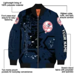 personalized new york yankees hexagon cluster navy black bomber jacket best selling