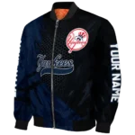 personalized new york yankees hexagon mesh navy black bomber jacket best selling