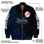 personalized new york yankees hexagon mesh navy black bomber jacket best selling