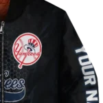 personalized new york yankees hexagon mesh navy black bomber jacket best selling