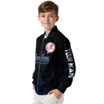 personalized new york yankees hexagon mesh navy black bomber jacket best selling