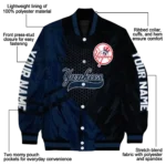 personalized new york yankees hexagon mesh navy black varsity jacket best selling