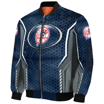 personalized new york yankees power plate navy bomber jacket best selling