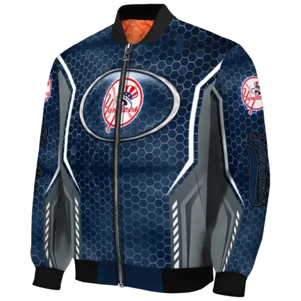 personalized new york yankees power plate navy bomber jacket best selling