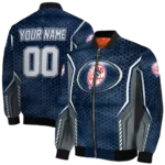 personalized new york yankees power plate navy bomber jacket best selling