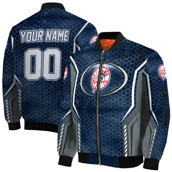 personalized new york yankees power plate navy bomber jacket fashion forward