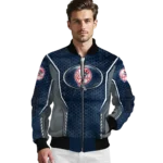 personalized new york yankees power plate navy bomber jacket best selling