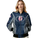 personalized new york yankees power plate navy bomber jacket best selling