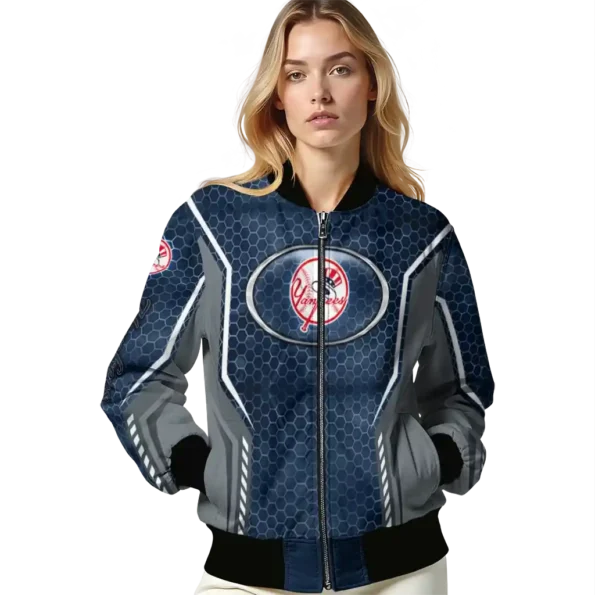 personalized new york yankees power plate navy bomber jacket latest model