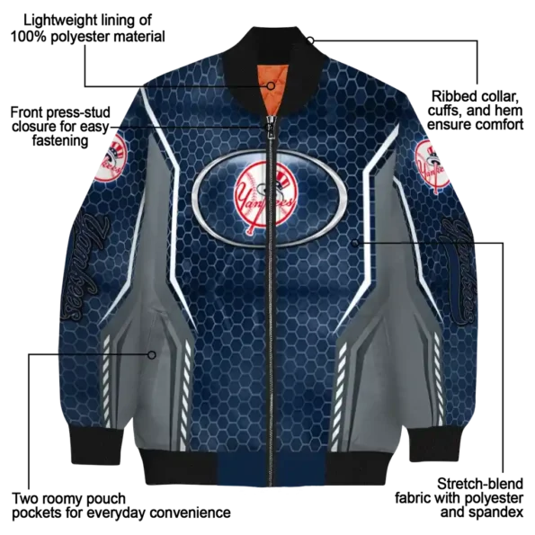 personalized new york yankees power plate navy bomber jacket new arrival