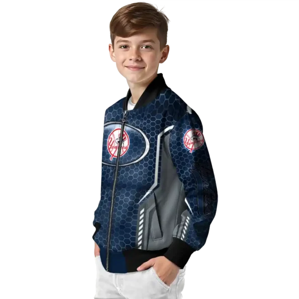 personalized new york yankees power plate navy bomber jacket trendy