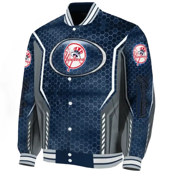 personalized new york yankees power plate navy varsity jacket best selling