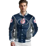 personalized new york yankees power plate navy varsity jacket best selling