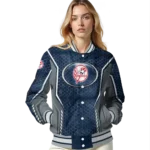personalized new york yankees power plate navy varsity jacket best selling