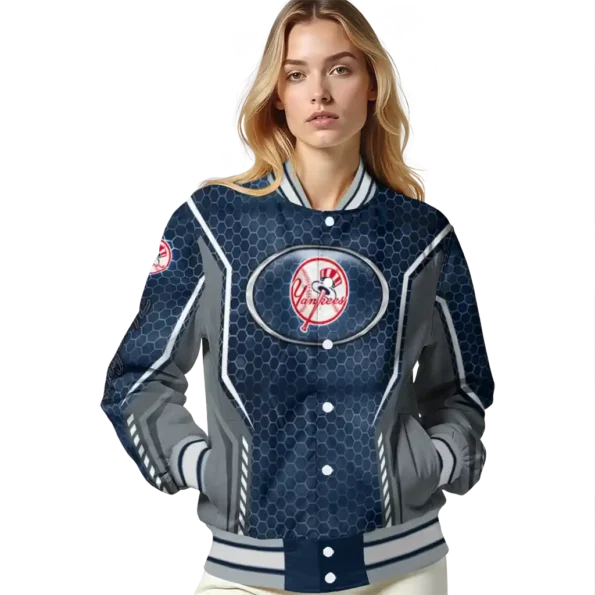 personalized new york yankees power plate navy varsity jacket latest model