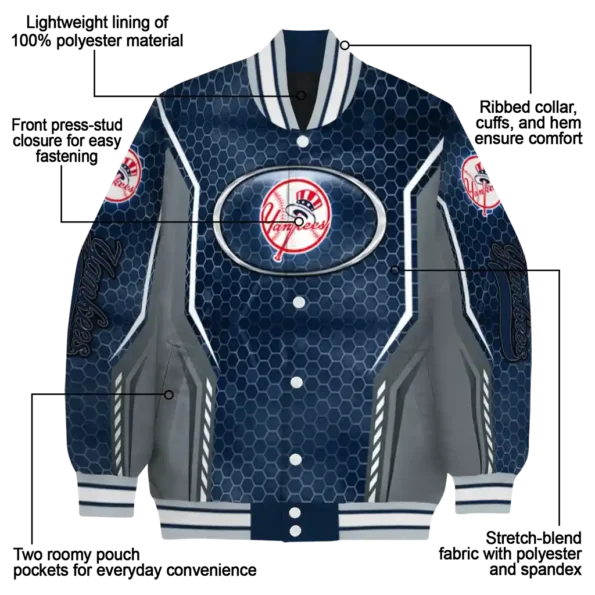personalized new york yankees power plate navy varsity jacket new arrival