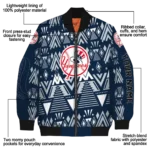 personalized new york yankees pyramid shapes navy bomber jacket best selling