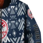 personalized new york yankees pyramid shapes navy bomber jacket best selling