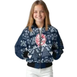personalized new york yankees pyramid shapes navy bomber jacket best selling