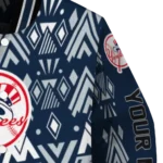 personalized new york yankees pyramid shapes navy varsity jacket best selling